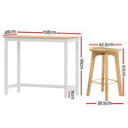 Artiss Bar Table and Stools Set Dining Desk Kitchen Chairs Cafe Pub