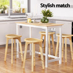 Artiss Bar Table and Stools Set Dining Desk Kitchen Chairs Cafe Pub