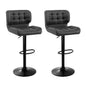 Artiss 2x Bar Stools Gas Lift Leather Padded Grey