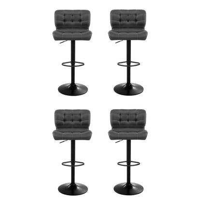 Artiss 4x Bar Stools Gas Lift Leather Padded Grey
