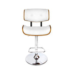 Artiss Bar Stools Gas Lift Leather White