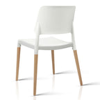 Artiss Dining Chairs Set of 4 Plastic Wooden Stackable White