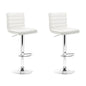 Artiss 2x Bar Stools Padded Leather Gas Lift White
