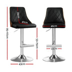 Artiss Bar Stool Bentwood Swivel Adjustable Kitchen Counter Stool Leather Black