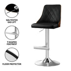 Artiss Bar Stool Bentwood Swivel Adjustable Kitchen Counter Stool Leather Black