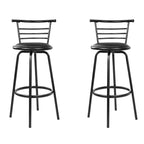 Artiss 2x Bar Stools Swivel Leather Padded Metal