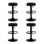 Artiss 4x Bar Stools Leather Padded Gas Lift Black