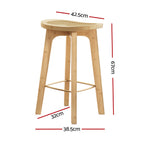 Artiss 2x Bar Stools Bamboo Rattan Stool Counter Chair Kitchen Barstools