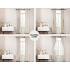 Artiss 2X 132x242cm Blockout Sheer Curtains Beige