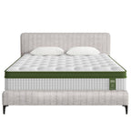 Artiss BedStory Queen Bed Frame with Mattress Set Platform Base Pocket Coil Linen Upholstered
