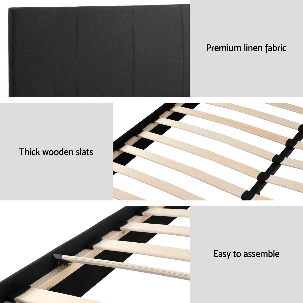 Artiss BedStory Double Bed Frame Mattress Set Platform Upholstered Hybrid Pocket Coil
