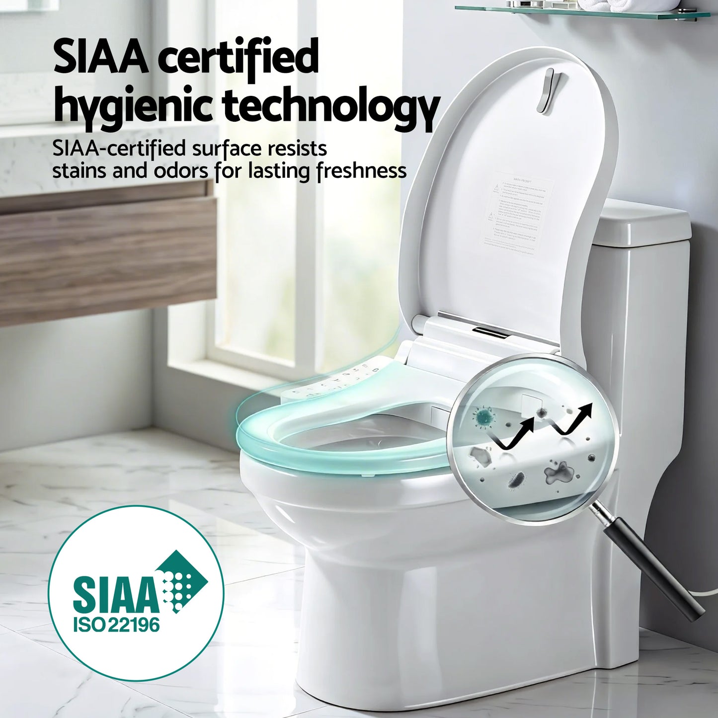 Cefito Smart Electric Bidet Toilet Seat Cover D-Shape SIAA Material Certified