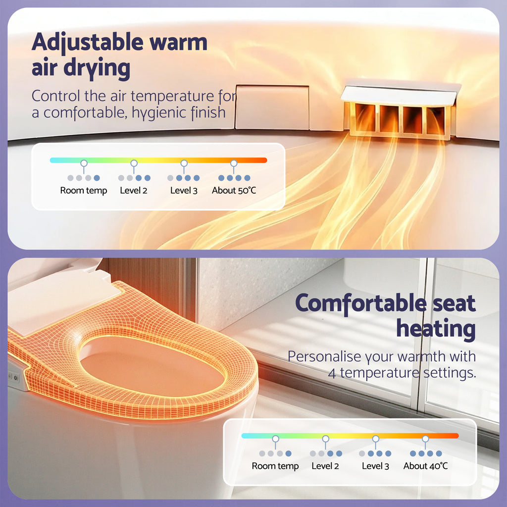 Cefito Smart Electric Bidet Toilet Seat Wireless Remote Heated Dryer Auto Wash