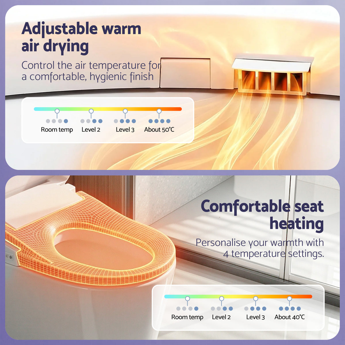 Cefito Smart Electric Bidet Toilet Seat Wireless Remote Heated Dryer Auto Wash