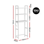 Artiss Over Toilet Storage Bathroom Rack Space Saving 3 Tier Organiser White