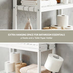 Artiss Over Toilet Storage Bathroom Rack Space Saving 3 Tier Organiser White
