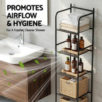 Artiss 5 Tier Floor Standing Corner Shower Caddy Bathroom Organizer Black