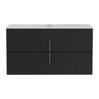 Cefito Vanity Unit 900mm Bathroom Cabinet Storage Wall Hung Black Timber Front