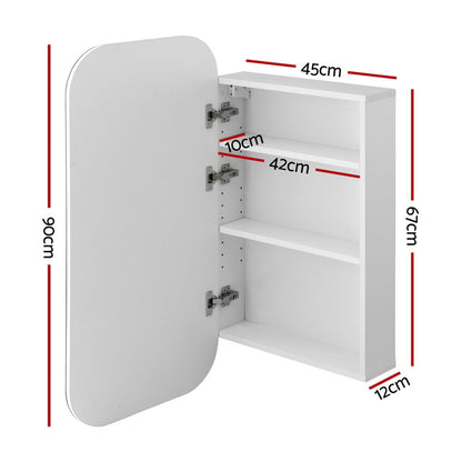 Cefito Bathroom Mirror Cabinet Medicine Shaving Arch Wall Hung 450x900mm White