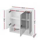 Cefito Bathroom Mirror Cabinet Medicine Adjustable Shelves Wall Hung 700x750mm White