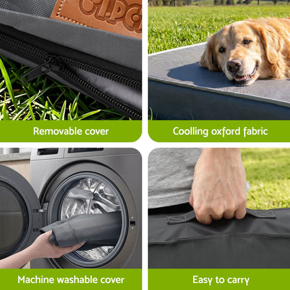 i.Pet Dog Bed Large Water-resistant Egg Crate Foam Orthopedic Pet Mat Grey