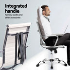 Artiss Computer Desk Office Chair Set PU Leather Wall Mount Foldable Table White