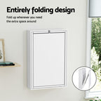 Artiss Computer Desk Office Chair Set PU Leather Wall Mount Foldable Table White