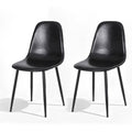 Artiss 2x Dining Chairs Retro PU Leather Kitchen Lounge Cafe Accent Chair Black