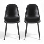 Artiss 2x Dining Chairs Retro PU Leather Kitchen Lounge Cafe Accent Chair Black