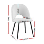 1 Set of 4 Artiss Dining Chair Boucle Sherpa