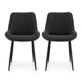 Artiss 2x Dining Chairs Retro PU Leather Kitchen Lounge Cafe Accent Chair Black