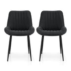 Artiss 2x Dining Chairs Retro PU Leather Kitchen Lounge Cafe Accent Chair Black
