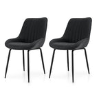 Artiss 2x Dining Chairs Retro PU Leather Kitchen Lounge Cafe Accent Chair Black
