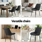 Artiss 2x Dining Chairs Retro PU Leather Kitchen Lounge Cafe Accent Chair Black