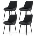 Artiss 4x Dining Chairs Retro PU Leather Kitchen Lounge Cafe Accent Chair Black