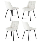 Artiss 4x Dining Chairs Velvet Tufted Kitchen Lounge Cafe Accent Chair Beige