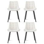 Artiss 4x Dining Chairs Velvet Tufted Kitchen Lounge Cafe Accent Chair Beige