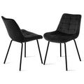 Artiss 2x Dining Chairs Velvet Tufted Kitchen Lounge Cafe Accent Chair Black