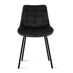 Artiss 2x Dining Chairs Velvet Tufted Kitchen Lounge Cafe Accent Chair Black