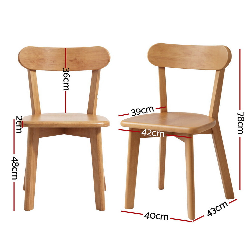 Artiss 2x Dining Chairs Wooden Kitchen Accent Chair Cafe Lounge Rubber Wood