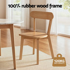 Artiss 2x Dining Chairs Wooden Kitchen Accent Chair Cafe Lounge Rubber Wood