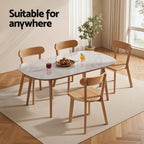 Artiss 2x Dining Chairs Wooden Kitchen Accent Chair Cafe Lounge Rubber Wood