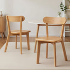 Artiss 2x Dining Chairs Wooden Kitchen Accent Chair Cafe Lounge Rubber Wood