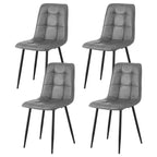 Artiss 4x Dining Chairs Retro PU Leather Kitchen Lounge Cafe Accent Chair Grey