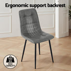 Artiss 4x Dining Chairs Retro PU Leather Kitchen Lounge Cafe Accent Chair Grey
