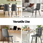 Artiss 4x Dining Chairs Retro PU Leather Kitchen Lounge Cafe Accent Chair Grey