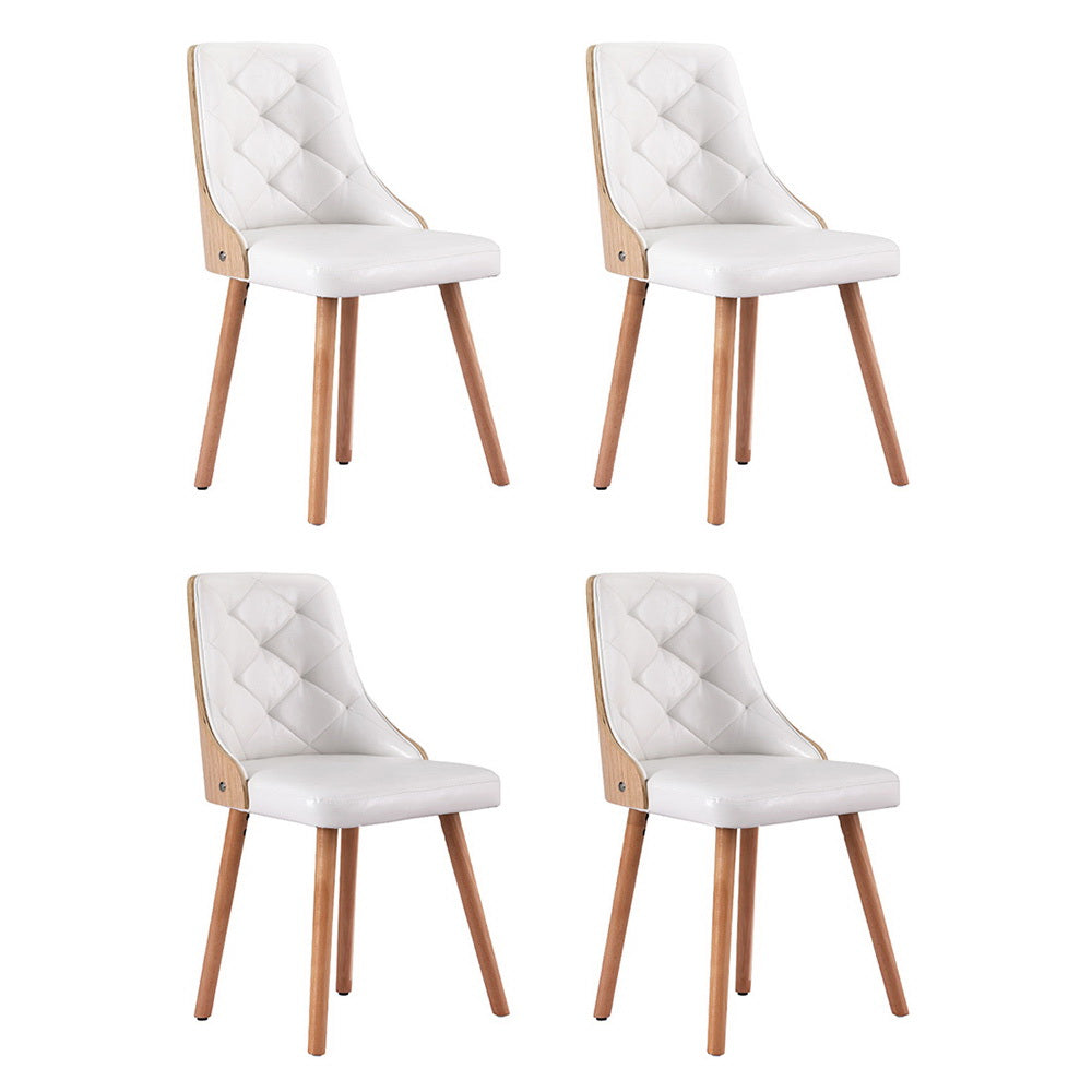 1 Set of 4 Artiss Dining Chairs White PU