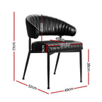 Artiss Dining Chairs Set of 4 Leather Hollow Armchair Black