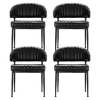 Artiss Dining Chairs Set of 4 Leather Hollow Armchair Black