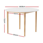 Artiss Dining Table Round White 108CM Diameter Demi